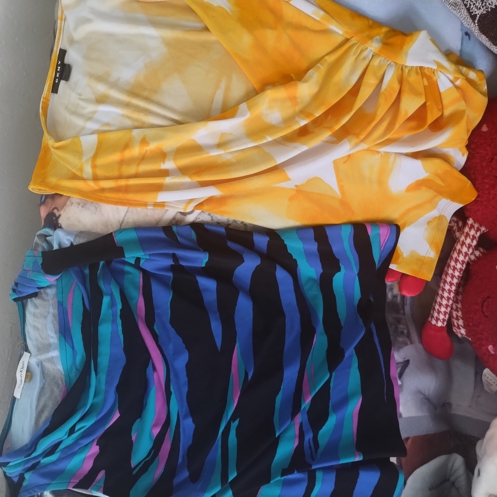 Calvin Klein Yellow and Blue Blouses